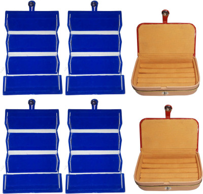 

Funkroo Combo 4 pc blue earring folder and 2 pc ear ring box jewelry vanity box Makeup Vanity Box(Multicolor)