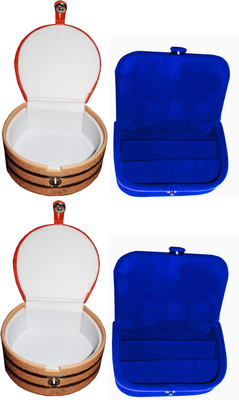 

Funkroo Combo 2 pc blue ear ring box and 2 pc bangle box jewelry vanity case Makeup Vanity Box(Multicolor)