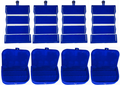 

Funkroo Combo 4 pc blue earring folder and 4 pc blue ear ring box vanity case Makeup Vanity Box(Multicolor)