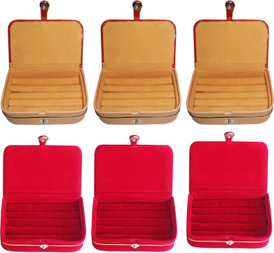 

Funkroo combo deal 4pc red ring box & 4pc brown ring vanity box Makeup Vanity Box(Multicolor)