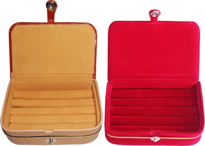 

Funkroo combo deal red ring box & brown ring vanity box Makeup Vanity Box(Multicolor)