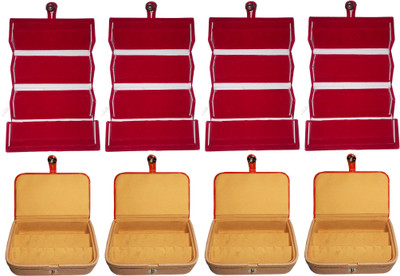 

Funkroo Combo 4 pc red earring folder and 4 pc ear ring box vanity case Makeup Vanity Box(Multicolor)