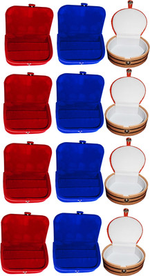

Funkroo Combo 4 pc red earring box 4 pc blue ear ring folder 4 pc bangle box jewelry vanity case Makeup Vanity Box(Multicolor)