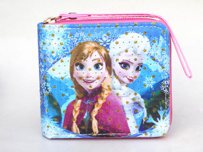 

czar enterprises Girls Multicolor Artificial Leather, Fabric Wallet(3 Card Slots), Blue;pink