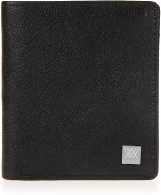 Aditi Wasan Men Black Genuine Leather Wallet(4 Card Slots)