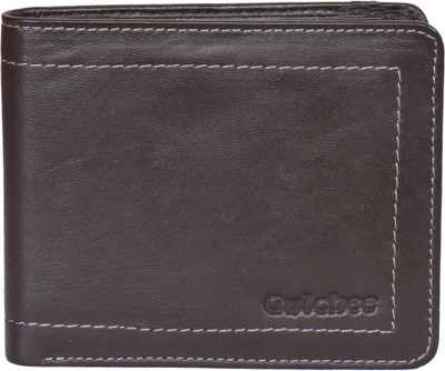Gulchee Men Brown Genuine Leather Wallet(13 Card Slots)
