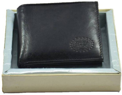 

WTFS Men Black Genuine Leather Wallet(6 Card Slots)
