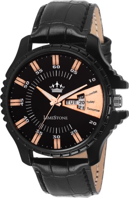 LimeStone LS2683 Free Size Day and Date Functioning Watch  - For Men   Watches  (LimeStone)