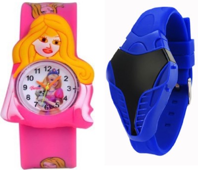 COSMIC blue cobra digital led boys watch with pink barbie round dial girls Watch  - For Boys & Girls   Watches  (COSMIC)