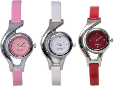 

PEPPER STYLE Pink White And Red Wrist Analog Watch Girls Womens Style 015 Watch - For Girls