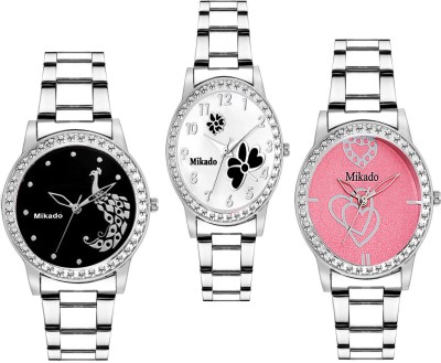 Mikado LEE QUEEN FASHION ANALOG WATCHES COMBO FOR WOMEN AND GIRLS(PACK OF 3) Watch  - For Women   Watches  (Mikado)