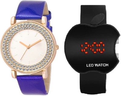 COSMIC black apple led boys watch with DIAMOND STUDDED AND GLAMOROUS DIVA ladies party wear Watch  - For Women   Watches  (COSMIC)