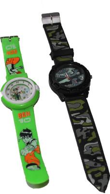 

Wonder Star Analogue White Dial Ben 10 & Army print Children Watches (2 Pcs Combo) Watch - For Boys