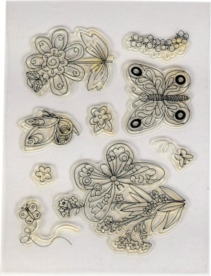 

Vardhman Clear Rubber stamp Big Size ,Butterfly Design, used in textile & block printing, card & scarpbook making