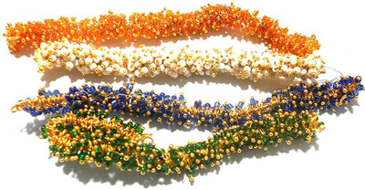 

GOELX Trio Indi Orange White Green with Royal blue Loreals 4 colors combo set for designer jewellery making