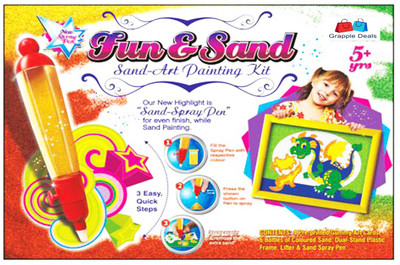 

GRAPPLE DEALS Fun And Sand Art Painting Kit With Sand Spray Pen DIY Intelligence Education Tools Art Drawing Study Fun Toys Gift.
