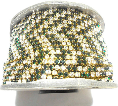 

GOELX 2-in-1 Stone Chain - Dark Green & Clear for Jewellery Making & Decorating !!