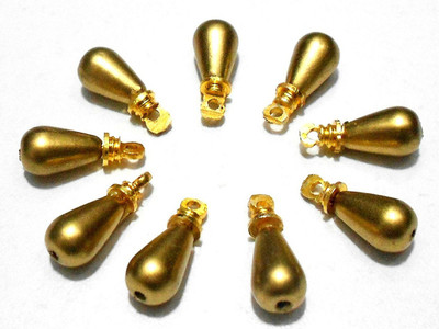 

GOELX Gold Pearl drop beads with hangings for jewellery/earring/necklace/anklet craft making