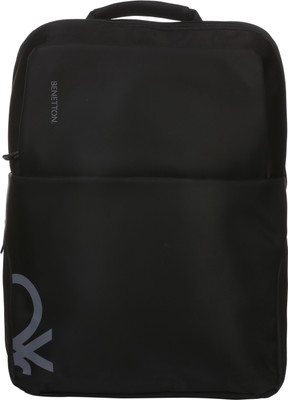 

United Colors of Benetton Half Logo 18 L Backpack(Black, Grey)