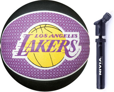 

SPALDING Los Angles Lakers + Ball Pump Combo Basketball - Size: (Pack of 2, Multicolor, Purple/black