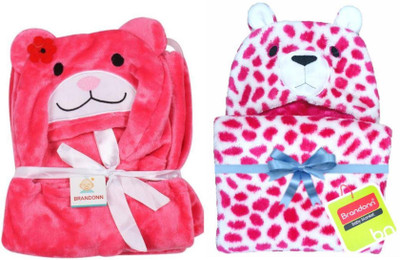 

BRANDONN Animal  Hooded Baby Blanket(Fur, RANI