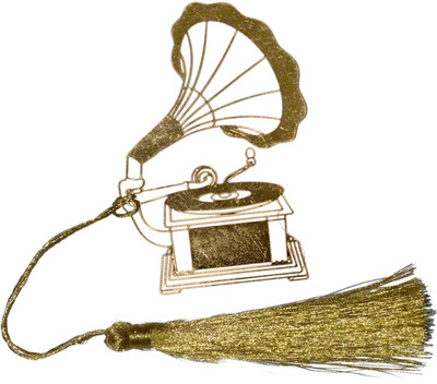 

Paash GBM Gramophone shaped book mark Bookmark(Gramophone, Golden)