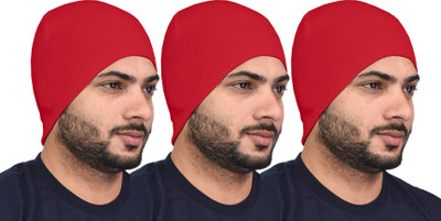 SHAUN Solid Skull Cap Cap(Pack of 3)