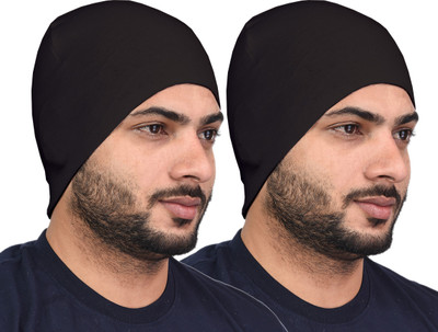 SHAUN Solid Skull Cap Cap(Pack of 2)