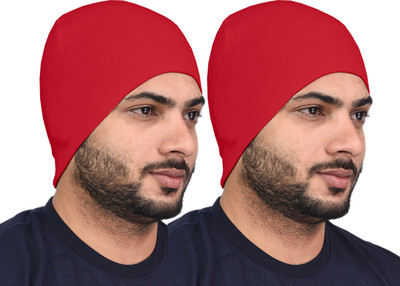 SHAUN Solid Skull Cap Cap(Pack of 2)