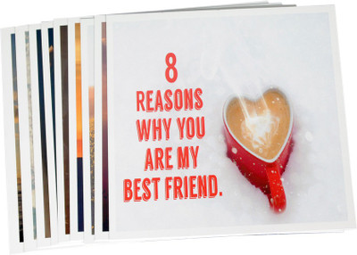 

STAWNCH 8(boy to girl)or(girl to boy)REASONS WHY YOU ARE MY BEST FRIEND[SET OF 8 CARDS SIZE 6" X 6"] Greeting Card(Multicolor, Pack of 8)