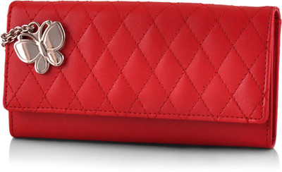 

Butterflies Casual Red Clutch