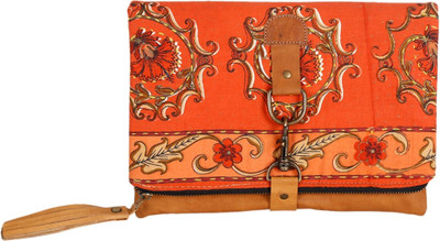 

Ethnic Rajasthan Party Orange Clutch