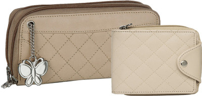 

Butterflies Casual Beige Clutch
