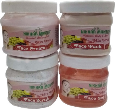 

Nikhar Mantra Mix Fruit Scrub Gel Cream Pack(Set of 4)
