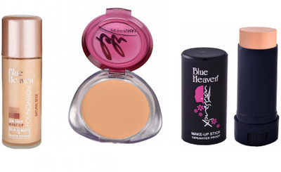 

Blue Heaven oil free foundation,personal compact with panstick concealer(Set of 3)