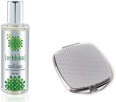 

Modicare SCHLOKA 3 IN 1 CLEANSER, TONER AND MAKE UP REMOVER, WITH COMPACT MIRROR(Set of 2)
