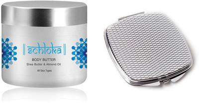 

Modicare SCHLOKA BODY BUTTER WITH SHEA BUTTER AND ALMOND OIL, WITH COMPACT MIRROR(Set of 2)