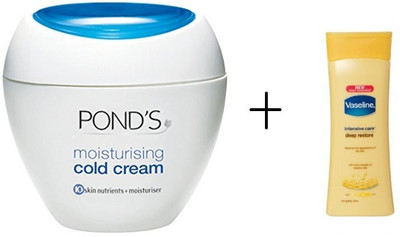 

Ponds Moisturizing Cream 100ml + Free Vaseline Intensive Care lotion 40ml(Set of 2)