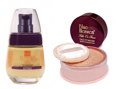 

Blue Heaven florina foundation with Silk On Face Face Powder With Foundation(Set of 2)