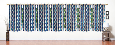 

Stella Creations 154 cm (5 ft) Polyester Window Curtain (Pack Of 7)(Printed, Blue)