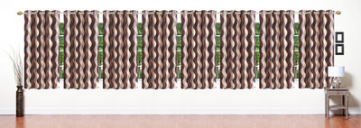 

Stella Creations 154 cm (5 ft) Polyester Window Curtain (Pack Of 8)(Printed, Brown)
