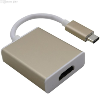 

99 Gems USB 3.1 - TYPE C TO HDMI Cable(Compatible with HDTV, Computers, Laptops, White, Gold), Gold;white