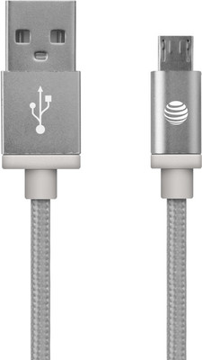 

AT&T MC05-SLV Nylon Braided For Micro USB Device Sync & Charge Cable(Silver)