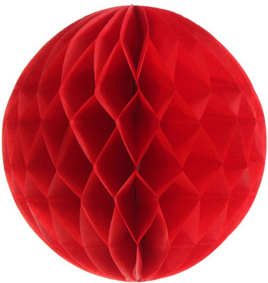 Shreeji Decoration Red Honeycomb Tissue Paper ball - 65 g