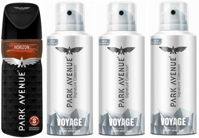 

Park Avenue Two Horizon, One Cool Blue, One Voyage Signature Deodorant Combo for Men(Pack of 4) Deodorant Spray - For Men(400 g, Pack of 4)