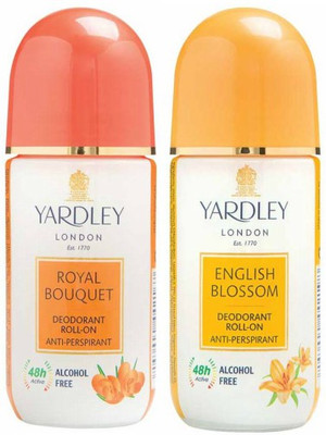

Yardley London 1 Royal Bouquet and 1 English Blossom Deodorant Roll-on - For Men & Women(Pack of 2) Deodorant Roll-on - For Men & Women(100 ml, Pack of 2)