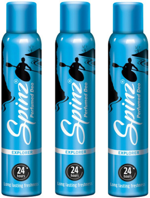 

Spinz Explorer Deodorant Body Spray Pack of 3 Combo (150ML each) Deodorant Spray - For Women(450 ml, Pack of 3)