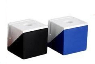 

SKJ 03 Compartments plastic 3 In 1 Cube shape pen stand/visiting card holder(Multicolor)