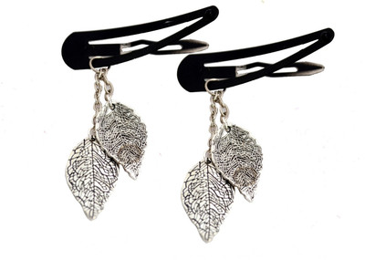 

Pretty Ponytails Oxidised Silver Hair Accessories / Silver Hair Clip / Leaves Hair Clip / Party Wear Hair Clip / Boho Jewelry / Boho Hair Accessories / Birthday gift for girls / Spinster party accessories Hair Clip(Silver)