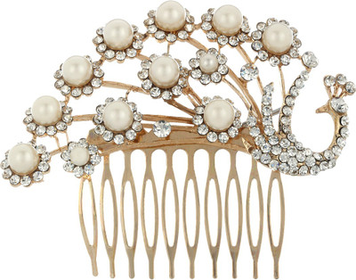 

prita Prita's Peacock Pearl Hair Clip Hair Clip(Gold)